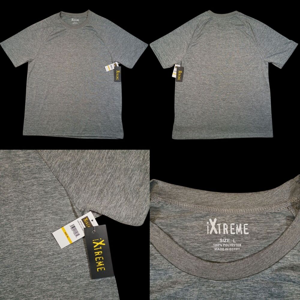NWT iXtreme T-shirt Moisture Wicking Men's XL Short Sleeve Gray Athletic